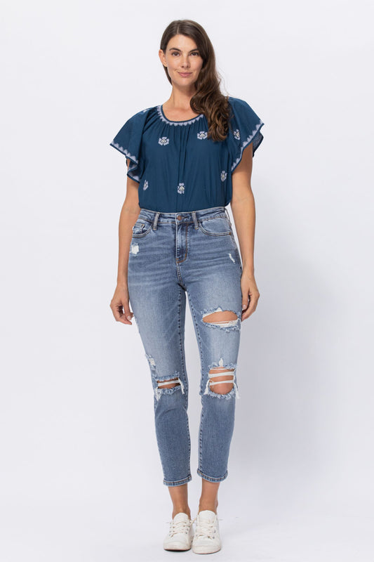 Judy Blue High Rise Distressed Jeans