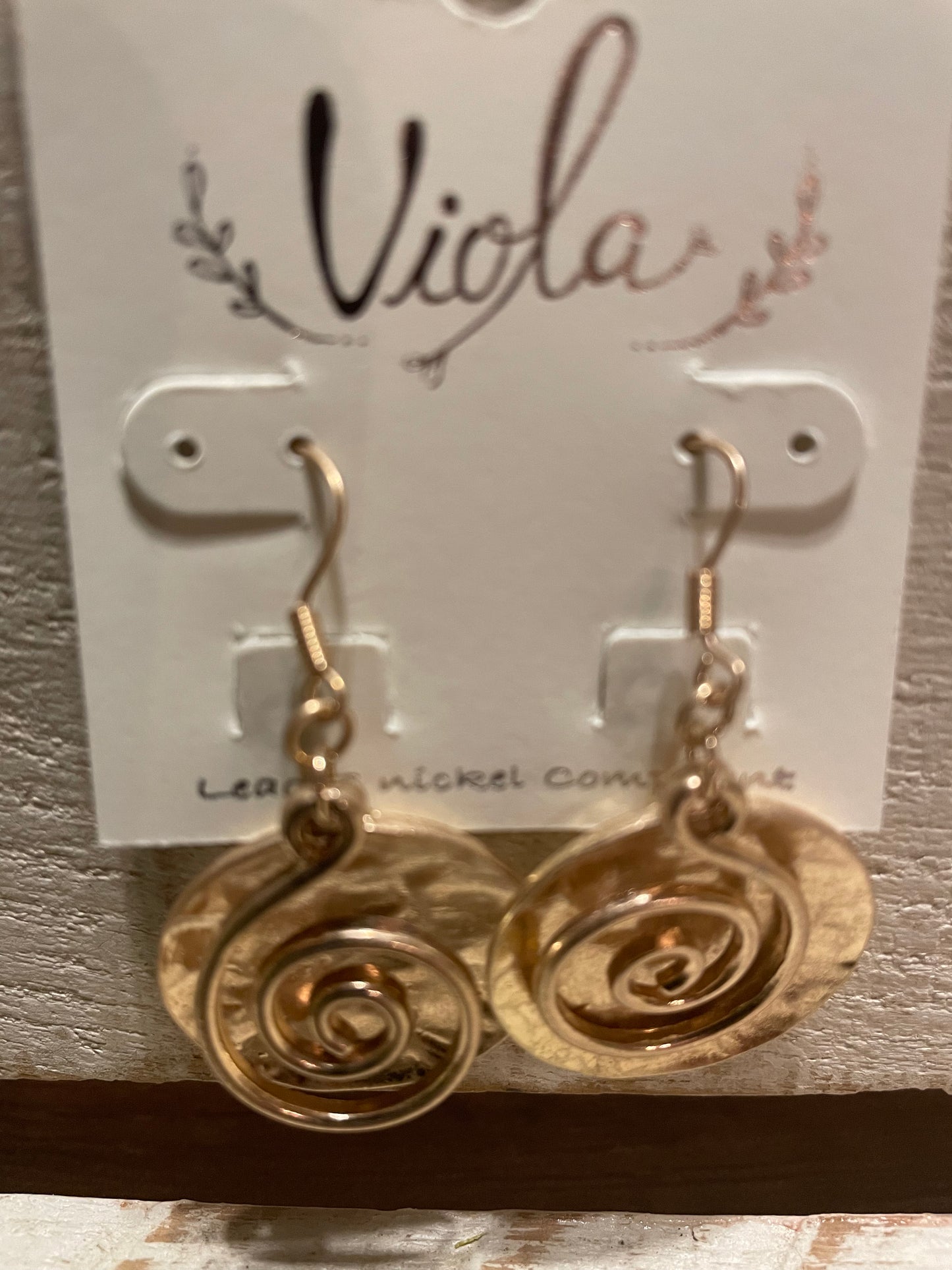 Viola Gold Spiral Earrings.