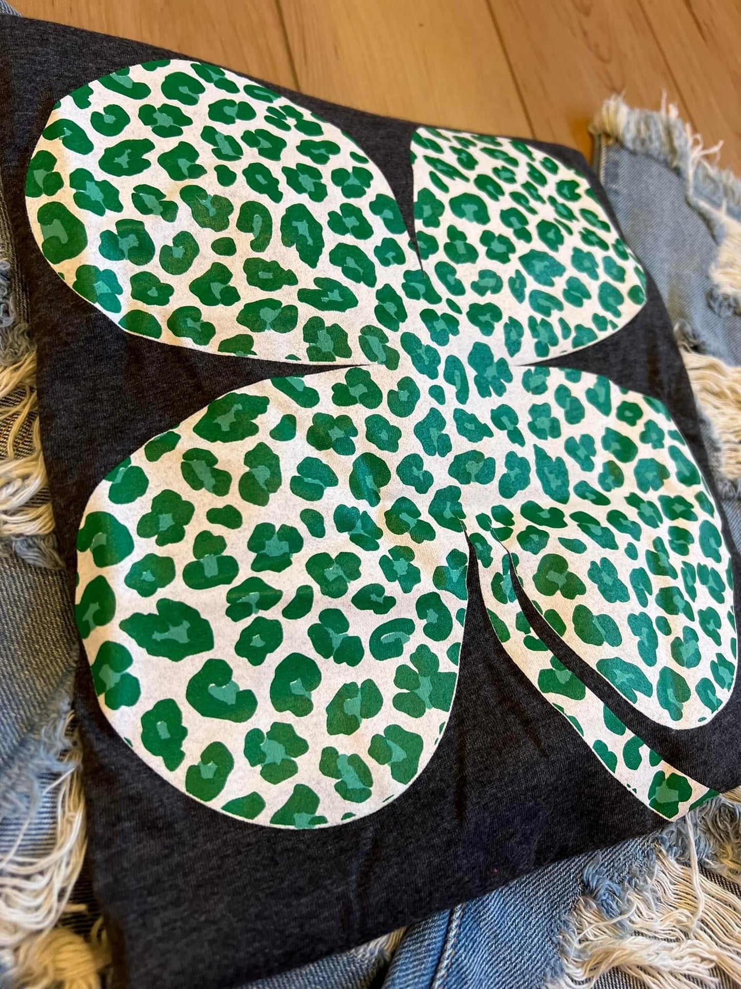 Leopard Print Shamrock Tee