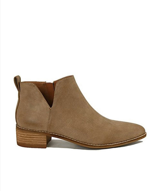 Taupe Side Cut Out Booties