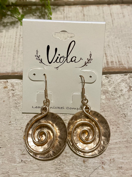 Viola Gold Spiral Earrings.