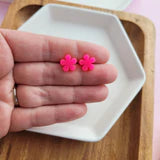 Flower Studs - Hot Pink