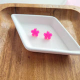 Flower Studs - Hot Pink