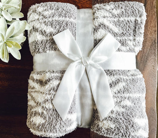 Grey Aztec Soft Blanket