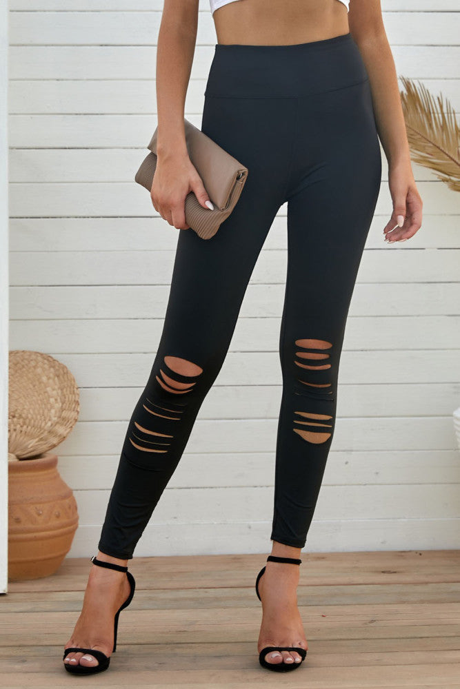 Black Distressed Leggings