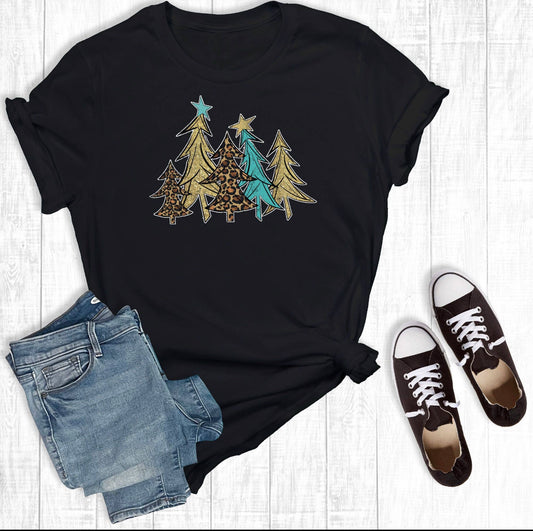 Gold Christmas Trees Tee