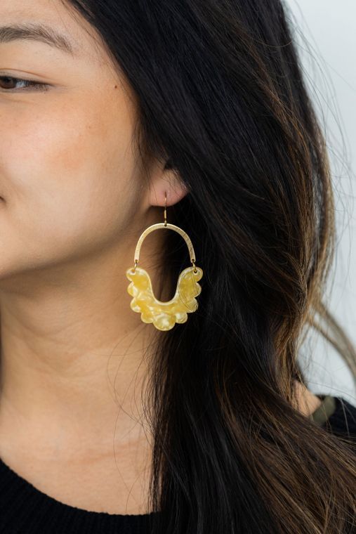 Scarlett Earrings- Marigold / Acrylic Statement Spring Earring