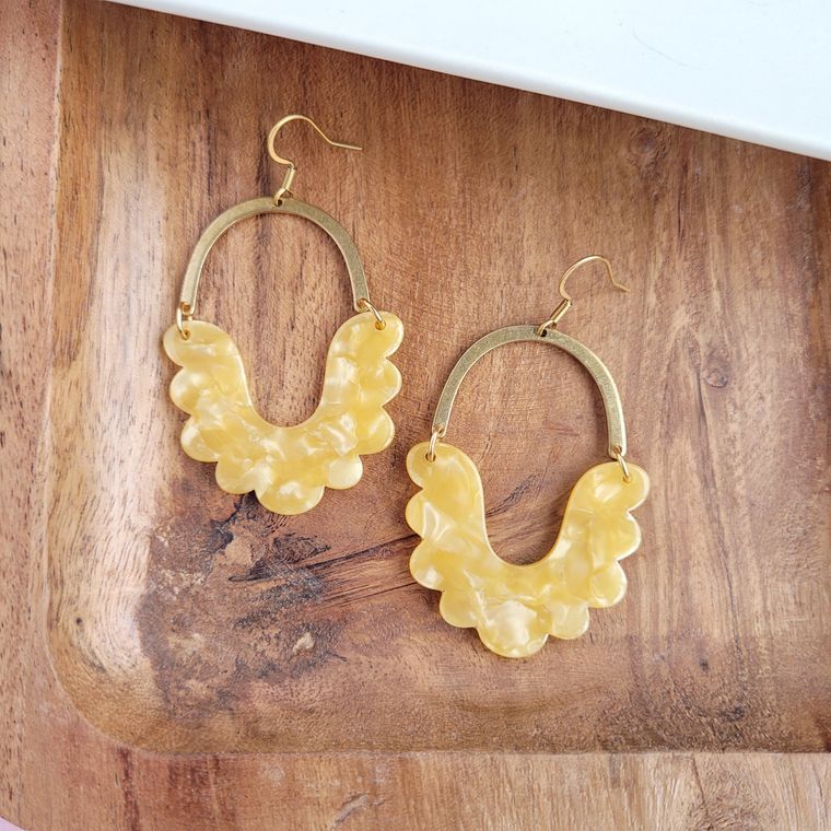 Scarlett Earrings- Marigold / Acrylic Statement Spring Earring