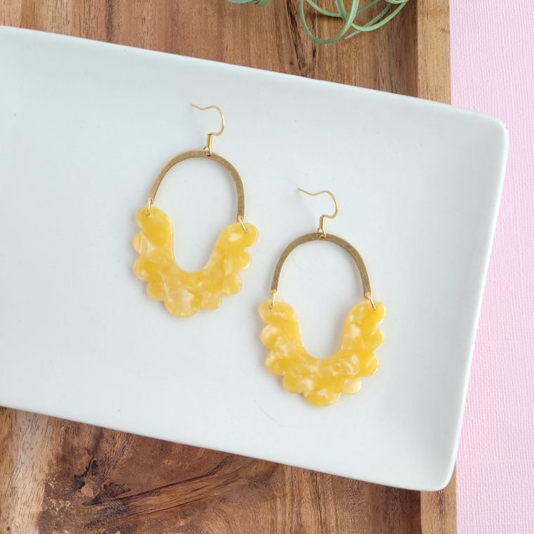 Scarlett Earrings- Marigold / Acrylic Statement Spring Earring