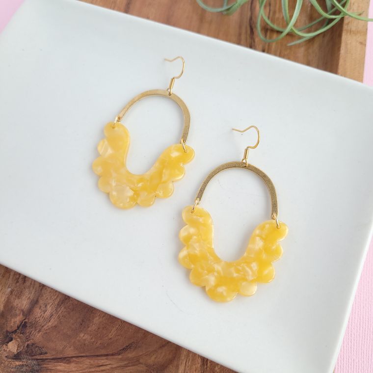 Scarlett Earrings- Marigold / Acrylic Statement Spring Earring