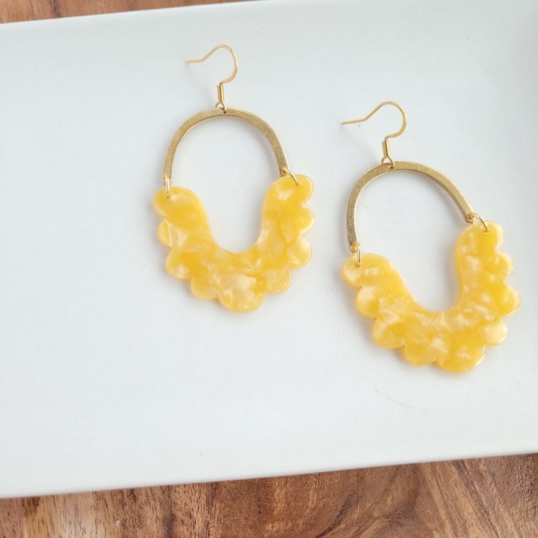 Scarlett Earrings- Marigold / Acrylic Statement Spring Earring