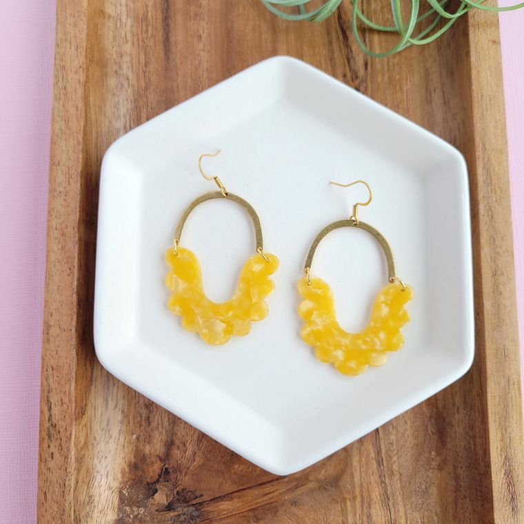 Scarlett Earrings- Marigold / Acrylic Statement Spring Earring