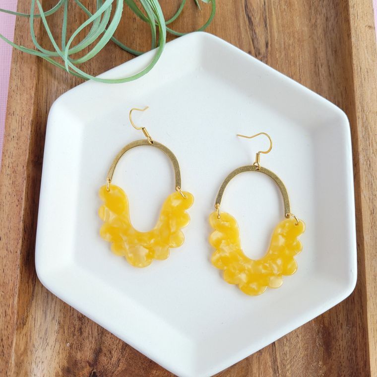 Scarlett Earrings- Marigold / Acrylic Statement Spring Earring