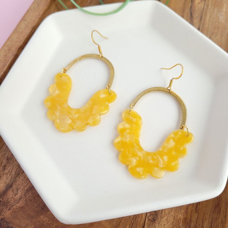 Scarlett Earrings- Marigold / Acrylic Statement Spring Earring