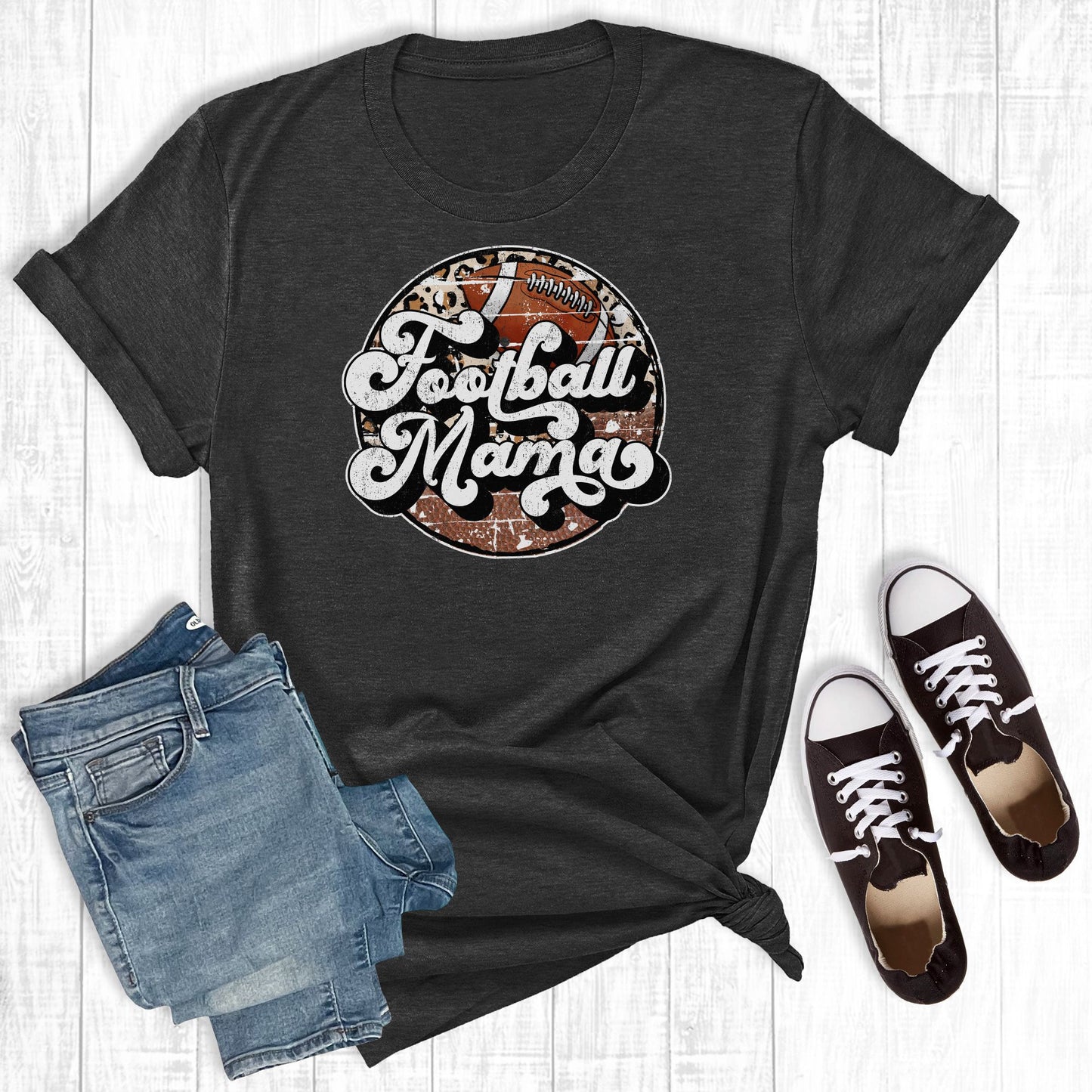 Football Mama Black Tee